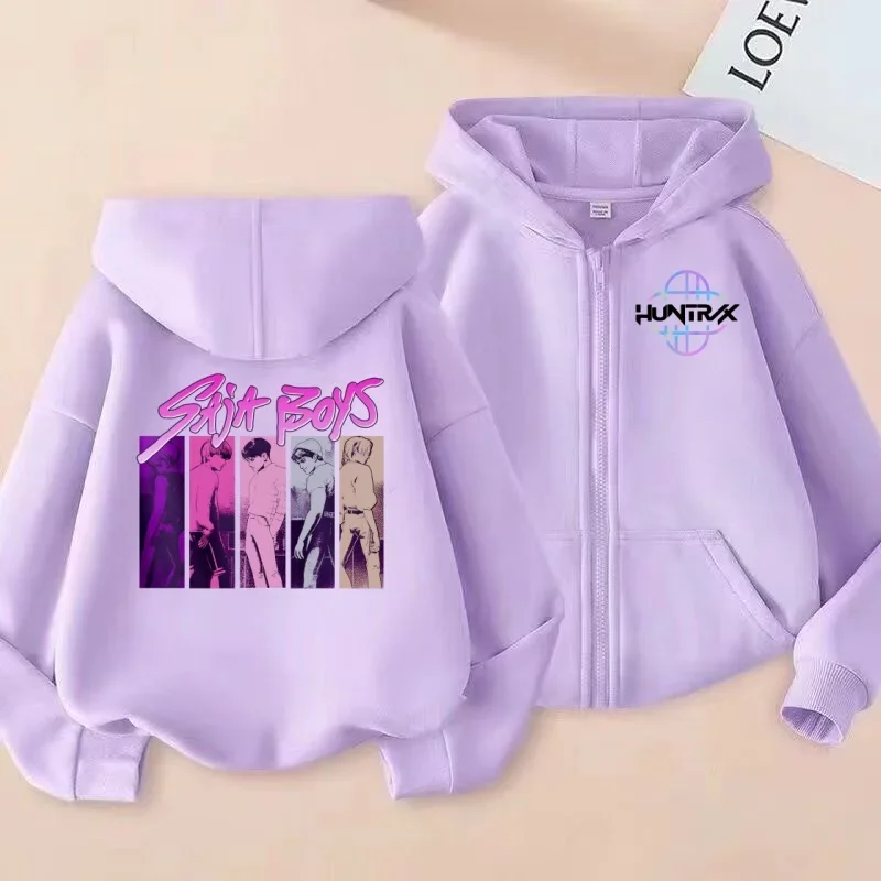 

HUNTRX Korean-style Men's Band Printed Zipper Sweater, Trendy and Cool Hooded Cardigan Jacket