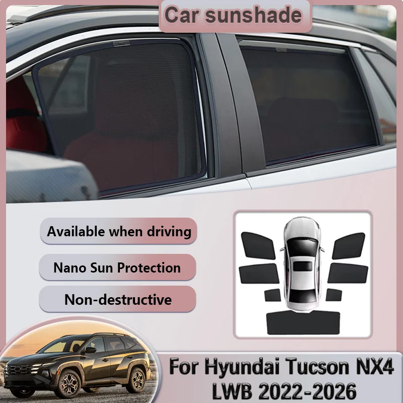 Per Hyundai Tucson NX4 LWB 2022-2026 2023 2025 Tendine Parasole Magnetiche per Finestrini Auto, Tendine Oscuranti per la Privacy, Accessori