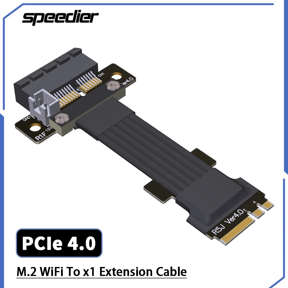 

2022 новый 5-50 см M.2 WiFi A.E ключ к PCIe4.0 x1 Удлинительный кабель, полная скорость Gen4 8 Гбит/с PCIe 4,0 M2 WiFi к 1x переходному кабелю