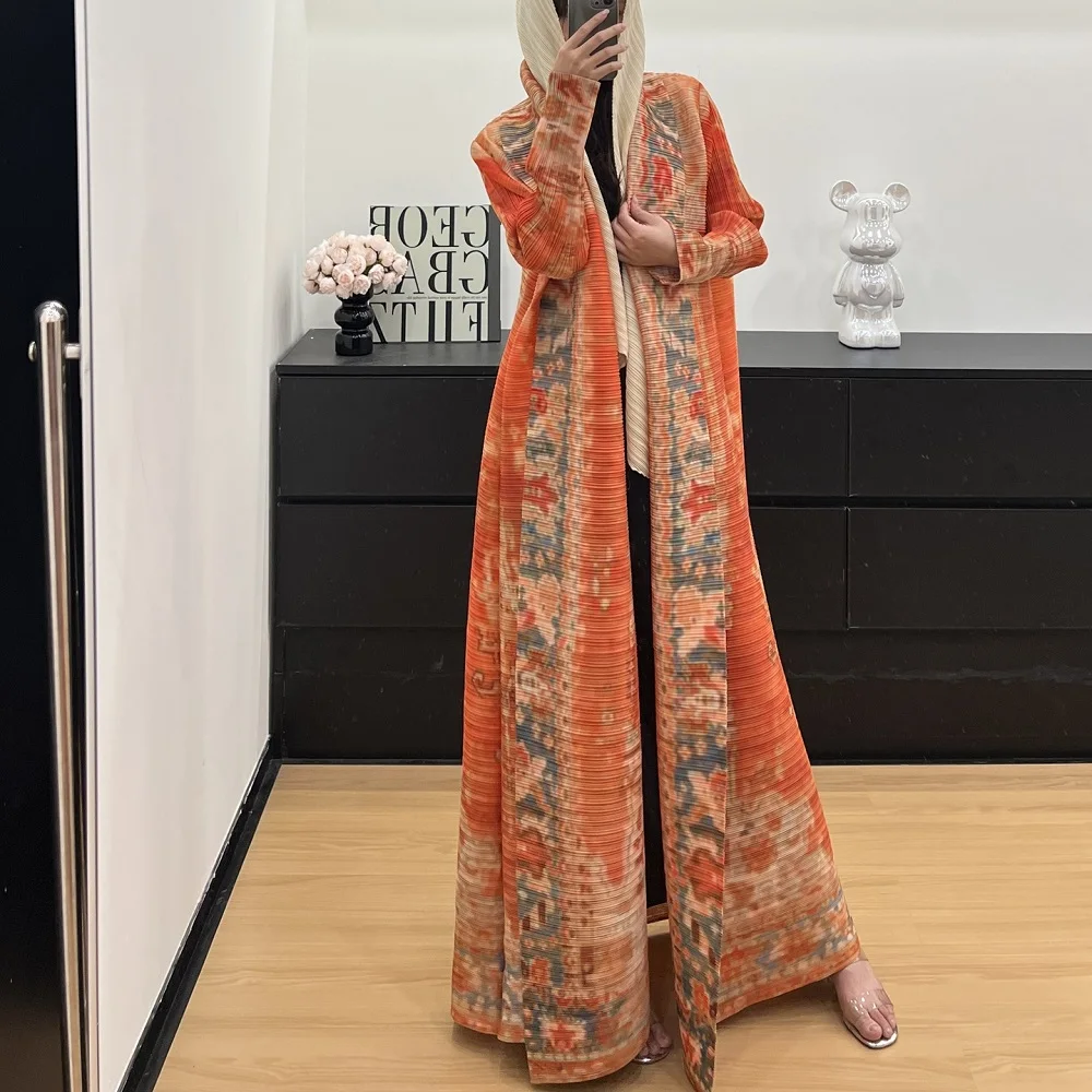 

traf 2025 women's robe satin 3D printing loose casual Muslim women's robe y2k clothing New high quality pleated skirt bra