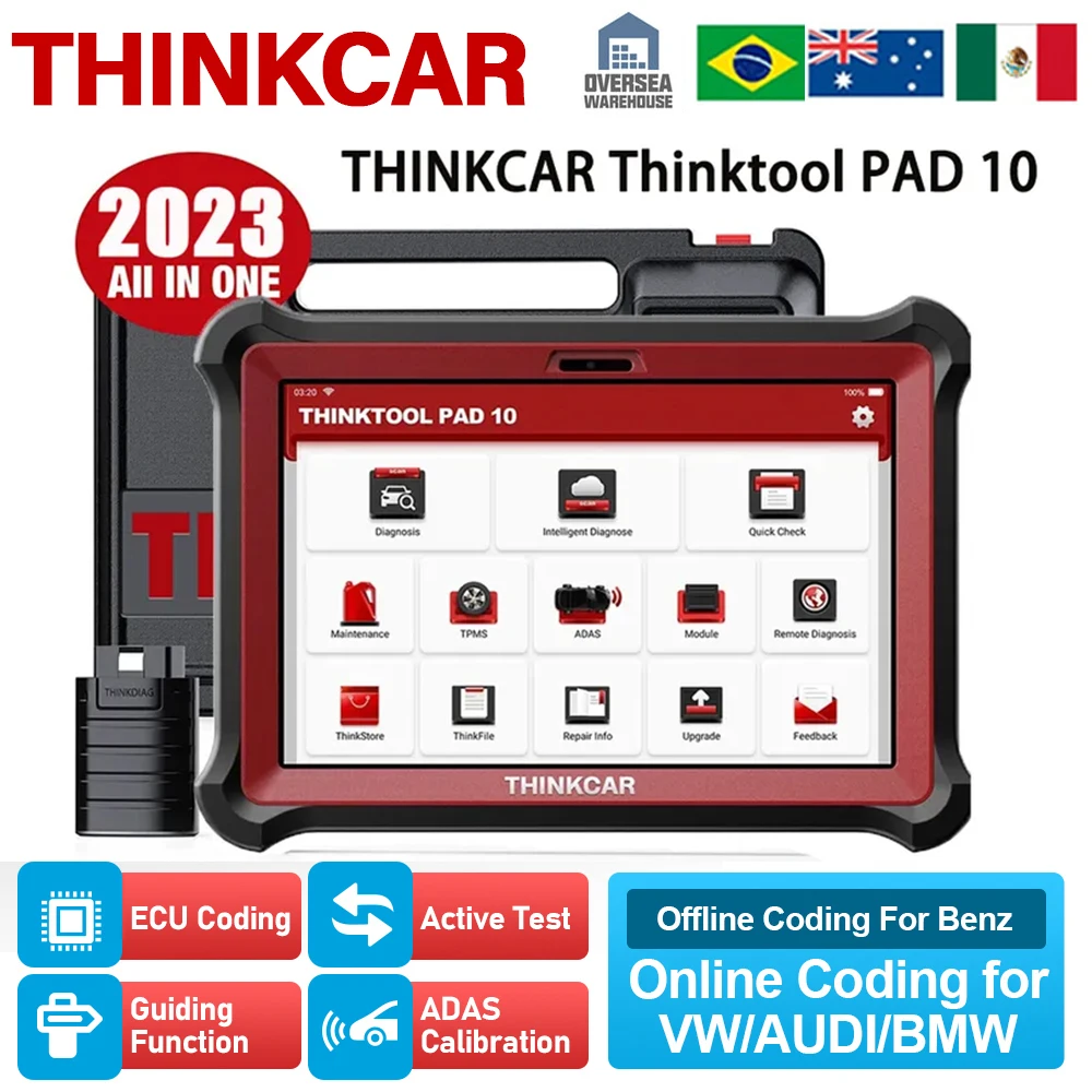 THINKCAR Thinktool Pad 10 OBD2 автомобильный сканер ключевые инструменты программирования активный тест ЭБУ кодирование 34 + Сброс OBD2 автомобильный диагностический инструмент THINKCAR Thinktool Pad 10 OBD2 автомобильный сканер ключевые инструменты программирования активный тест ЭБУ кодирование 34 + Сброс OBD2 автомобильный диагностический инструмент