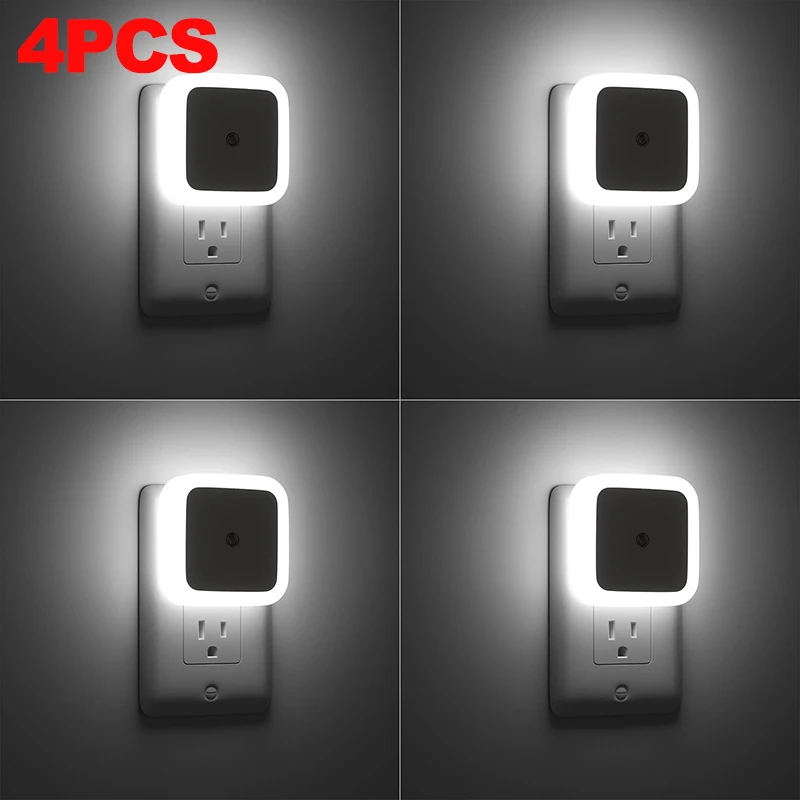 1–8 Stück LED-Nachtlichter, an der Wand stecken, intelligenter dunkler Sensor, automatische Flur-Plug-in-Lichter, Schlafzimmer, Badezimmer, Toilette, Treppen, Küche