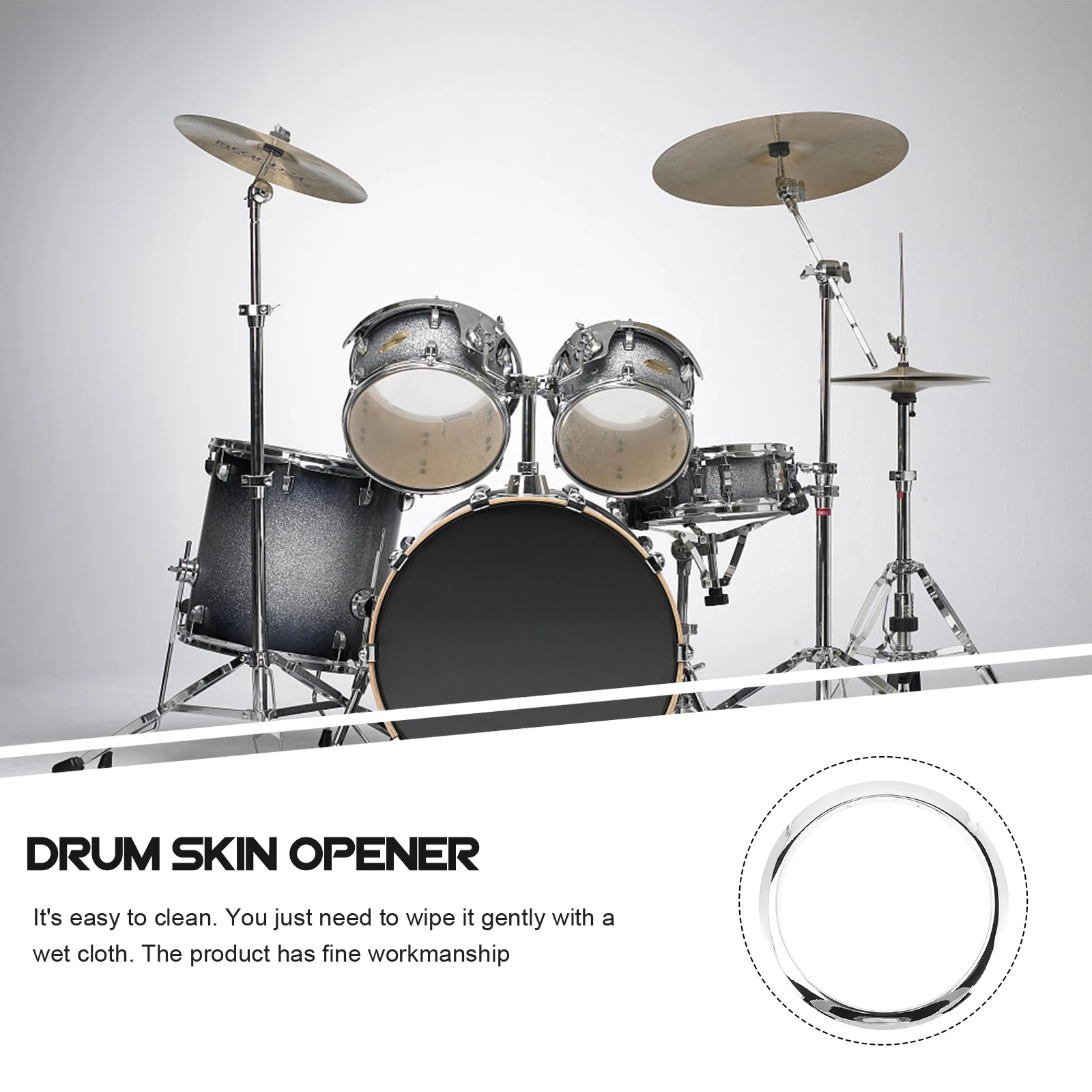 

Drum Hole Opener Bass Accessory Ring Protective Circle Skin Accessories Parts Opening Performance Fine Workmanship