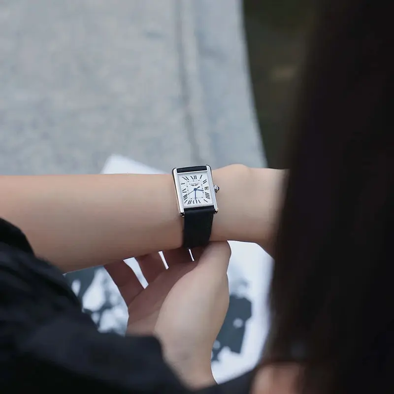 new genuine Swiss automatic women's watch famous brand retro classic trend light luxury student square waterproof quartz watch