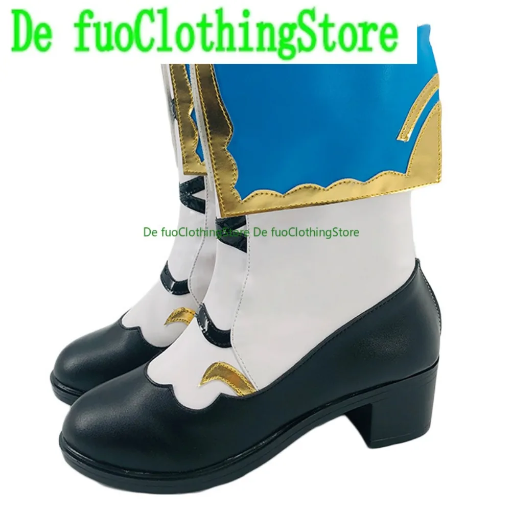 Defuo Genshin Impact Barbara Pegg Deaconess Of Favonius Buty do Cosplayu Anime Gra Buty i Kozaki do Odgrywania Ról na Halloween