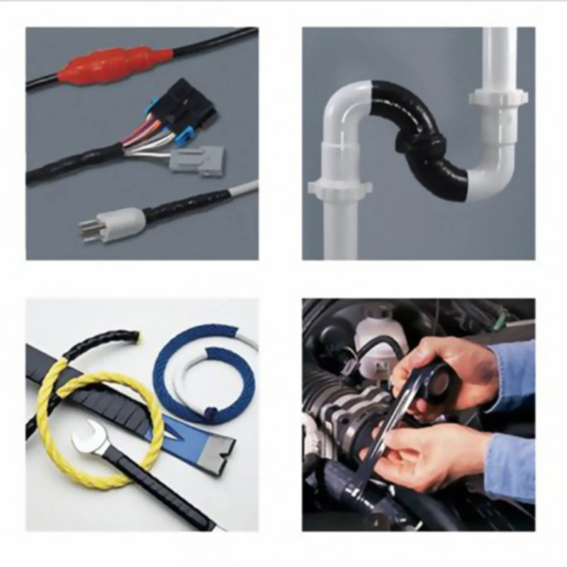 150CM Repair Tape Strong Rubberized-Sealant Bonding Repair Waterproof Silicone Black Exhausts Motorcycle Repair Parts