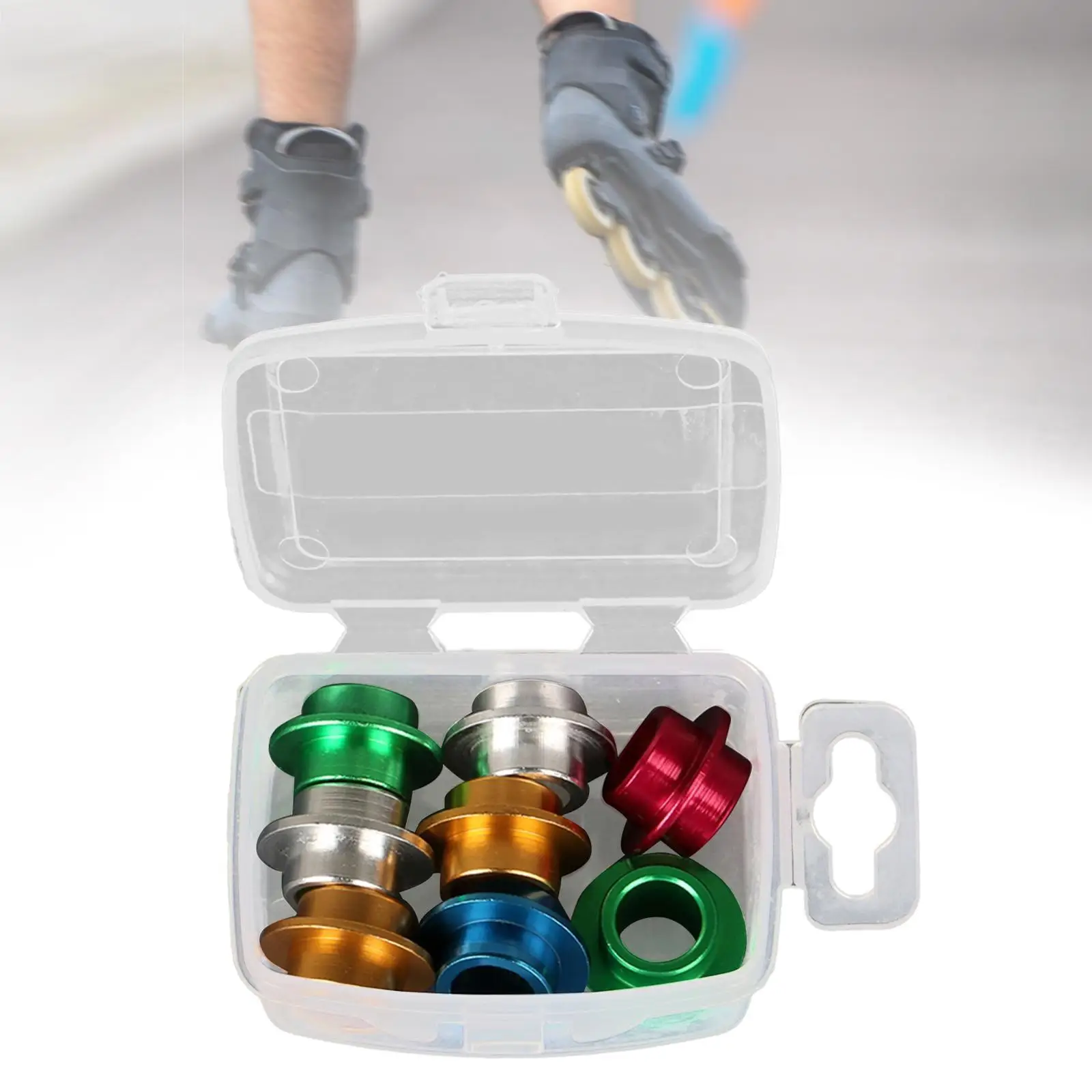 2x8 pçs espaçadores de rolamento de skate inline espaçadores de eixo peças portáteis acessórios para esportes ao ar livre skate inline feminino skate