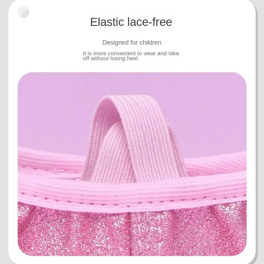 1pair Princess Shoes Leather Girls' Dancing Shoes Bow Knot Star Ballet Shoes Professional Lovely Split-Sole Flats Gift