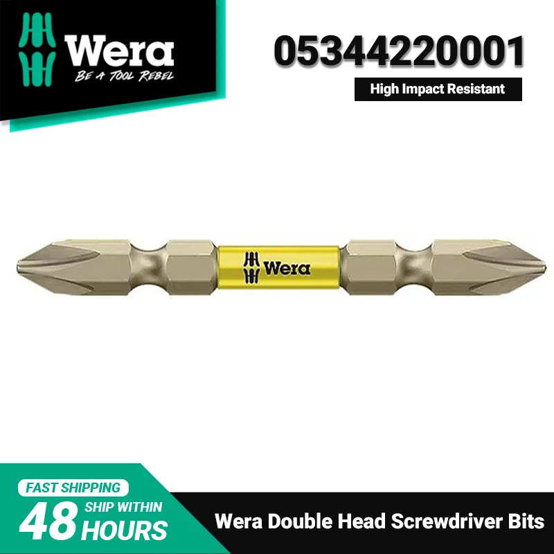 

WERA Tools 05344220001 Ph2 Double Head Screwdriver Bits 65mm Length Cross Electric Screwdriver High Impact Resistant Bit 851/23