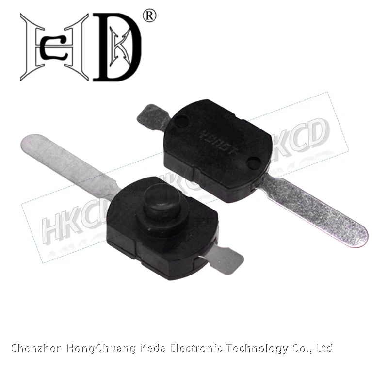 5pcs 1712-CD 2 Pin Self-Locking On Off Push Button Switch One Long One Short Solder Lug for Flashlight