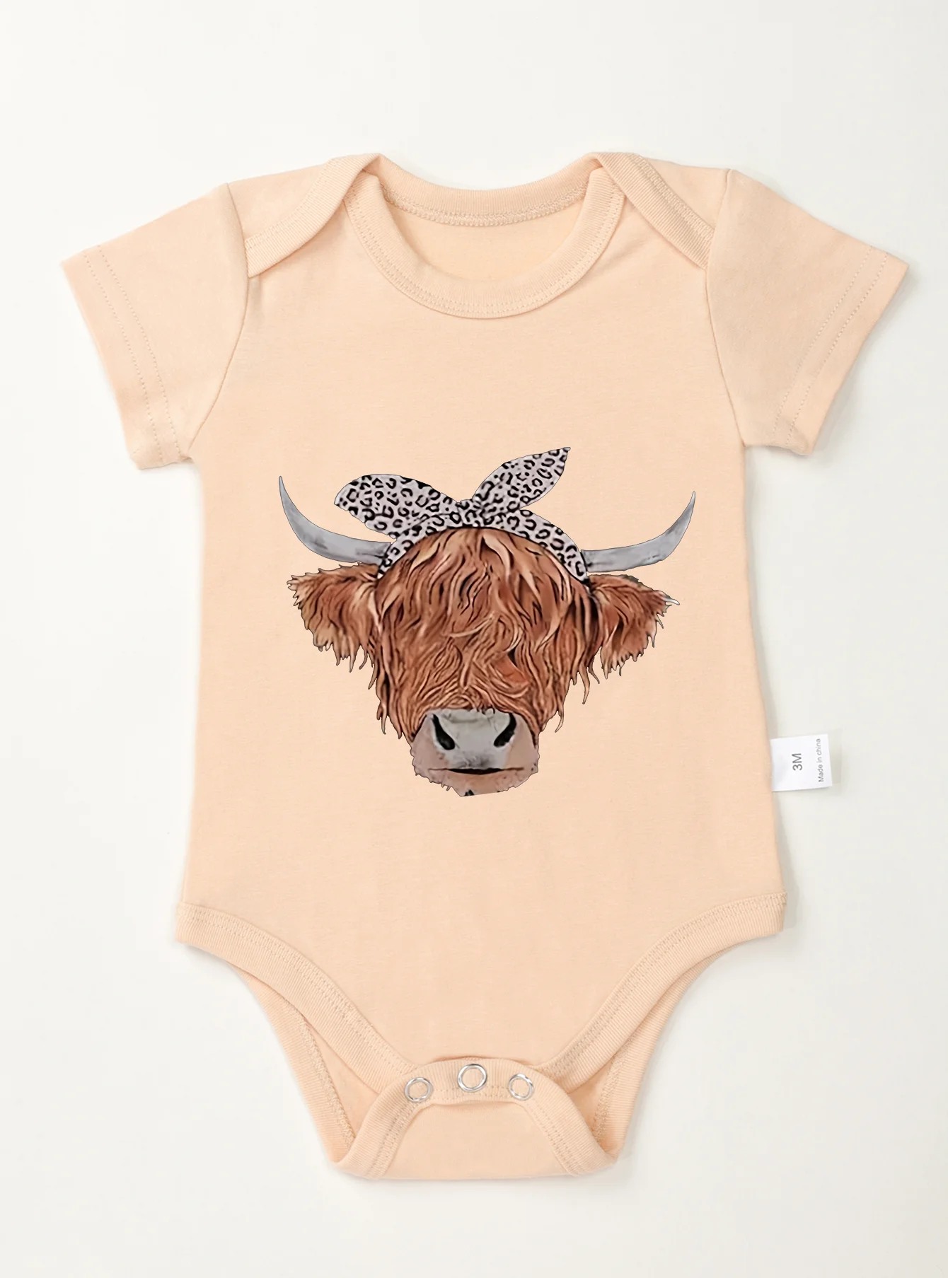 Bodysuit Baby Girl Boy Newborn Short Sleeve Cow Printing Clothes Rompers Jumpsuit Infant Toddler Cute Carton Pattern Harajuku