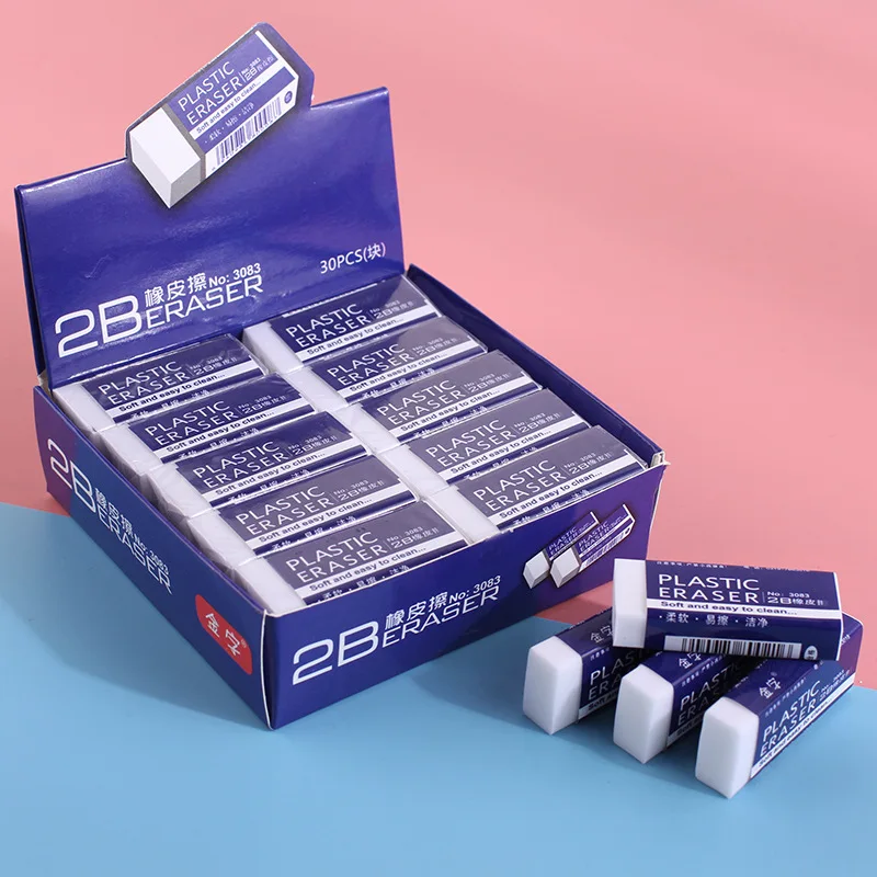 Juego de 4 unidades de goma suave 2B, goma para borrar de estudiante de lápiz, suministros de corrección de pintura, borrador de escritura para examen escolar