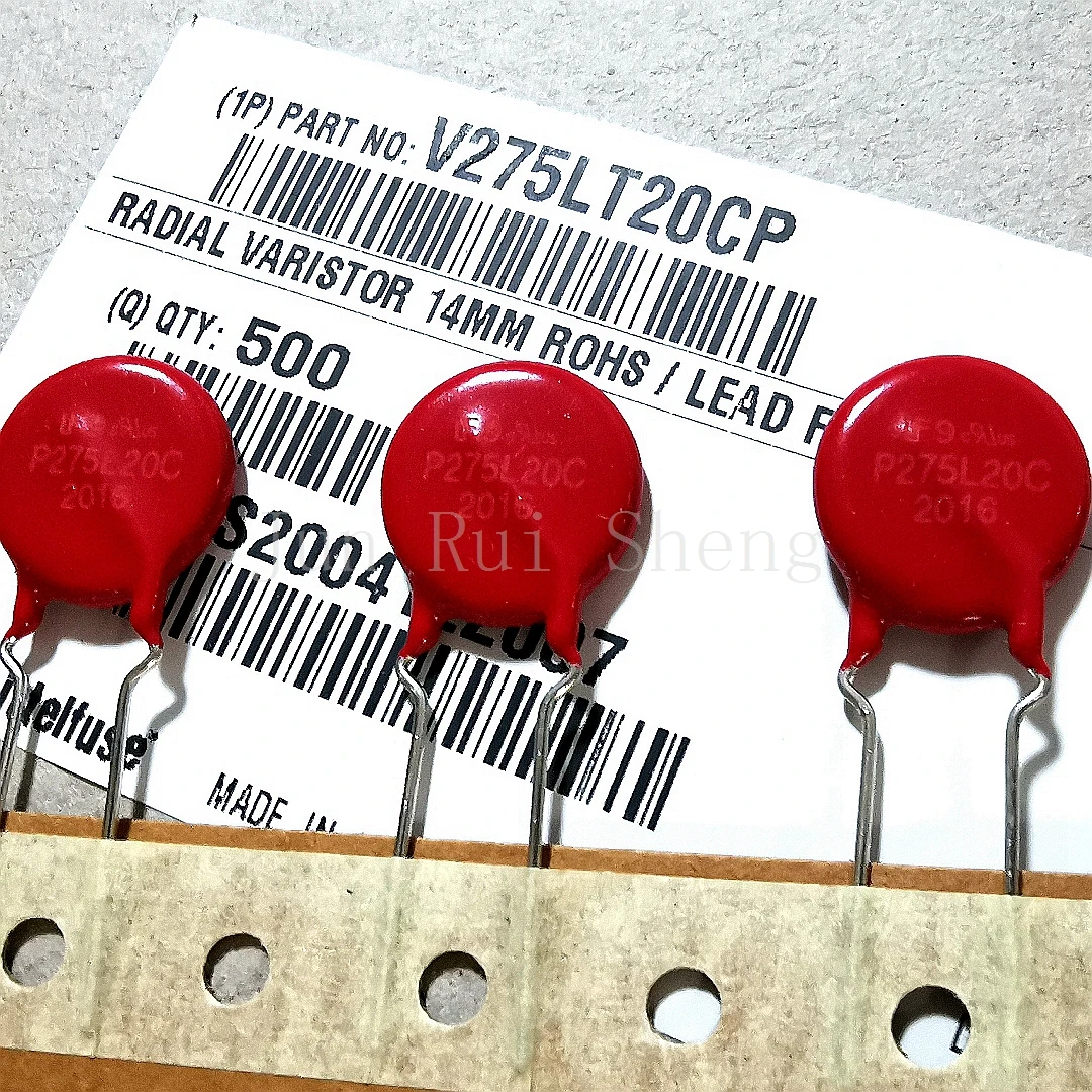 1/10/20PCS Original Litteifuse V275LT20CP P275L20C Red Varistor 430V 6.5KA DISC 14MM Rheostat AC275 DC387 450pF MOV TVS V275LT20