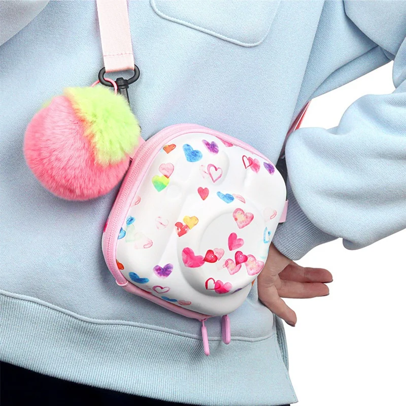 ABDJ-Bolsa de mensajero Universal colorida amor bolsa protectora de carcasa dura EVA almacenamiento portátil mensajero para Mini cámara Polaroid