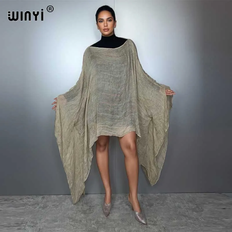 

WINYI dress Beachwear top beach cover up kaftan maxi dresses top woman abaya dubai luxury muslim woman beach outfits