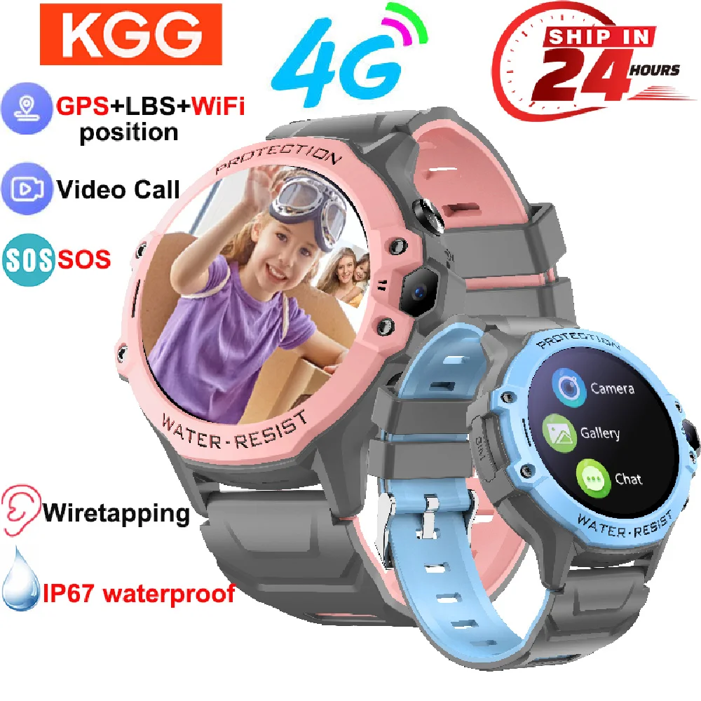 Newest Kids Smart Watch 4G GPS LBS WIFI SOS Video Call Remote Monitor Waterproof Smartwatch Children Smart Phone Watch Boys Girl