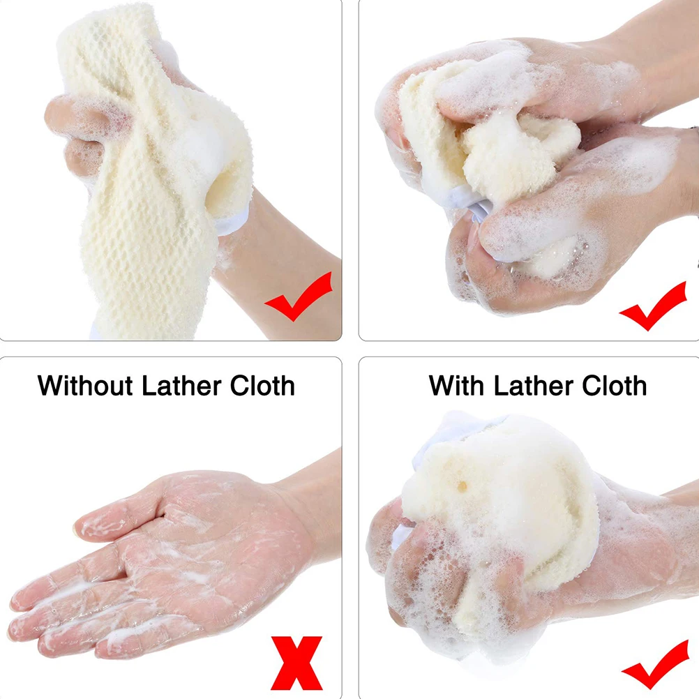 

2pcs Exfoliating Wash Cloths Quick Dry Bath Towel Nylon Face Cloth Back Scrubber Loofah Cloth For Daily Home Use Beige