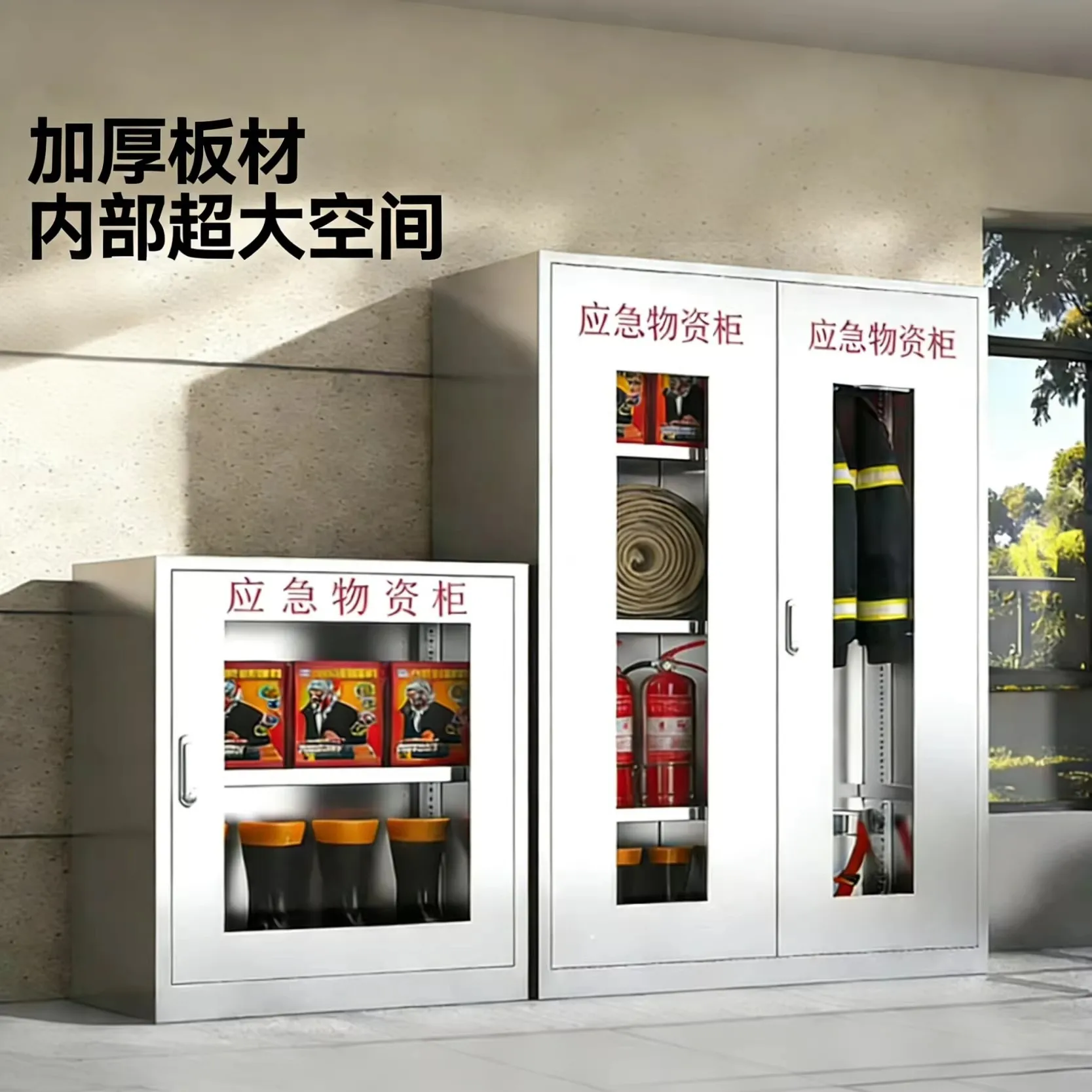 Factory Direct 2026 304 stainless steel riot equipment cabinet, mobile firefighting supplies cabinet, mall safety cabinet