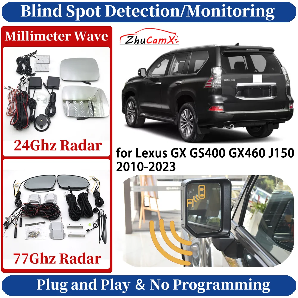 Blind Spot Monitoring/Detection System for Lexus GX GS400 GX460 J150 2010-2023 Night Driving Side Lane Change Warning Assist