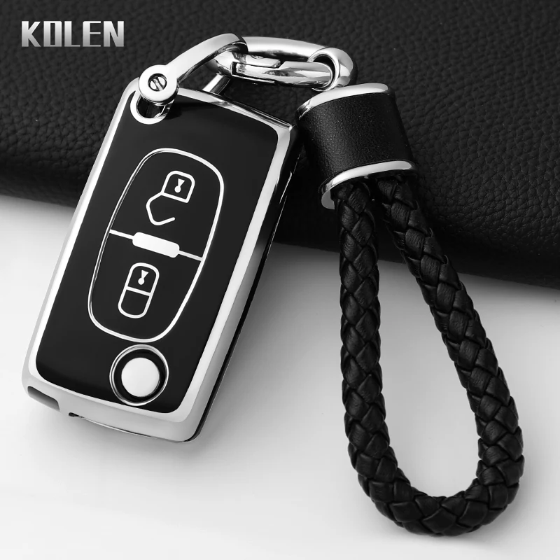Funda protectora de TPU para llave de coche, para Peugeot 307, 407, 308, 607, Citroen C2, C3, C4, C5, C6, C8, XSARA, PICA, CE523, HU83, CE536, VA2