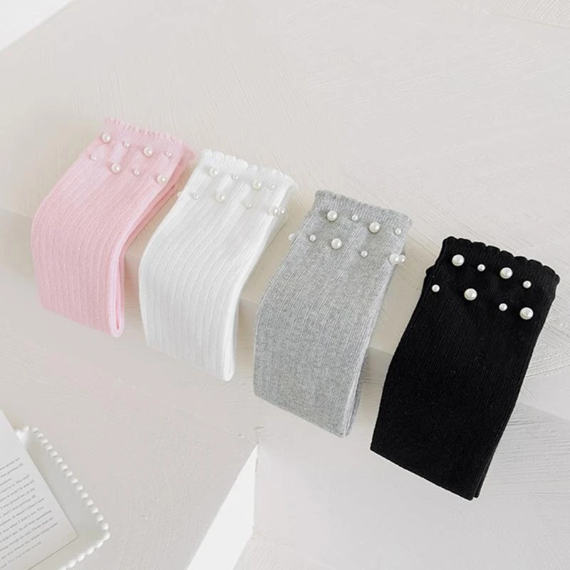 97BC 1 pair Girls Long Tube Socks Beautiful Kids Wearing High Tube Socks