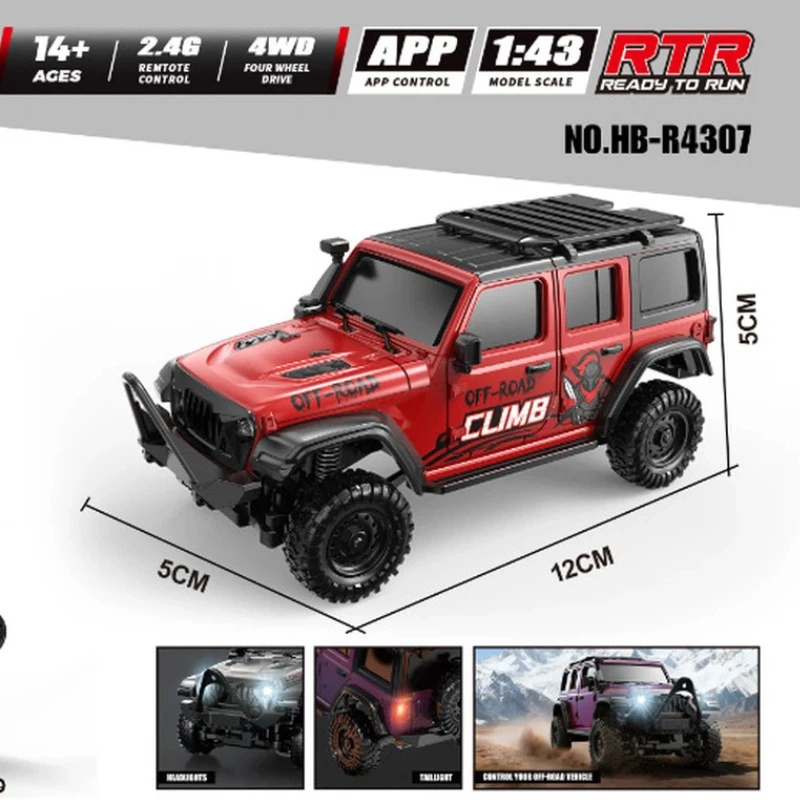 

New product Huangbo 1:43 desktop mini full scale simulation climbing car remote control toy car RC CAR