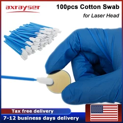 100pcs Industry Cotton Micro Swab Dus Off Fiber Laser Tools Anti-static for Cleaning Laser Lens Protective Windows Head Parts