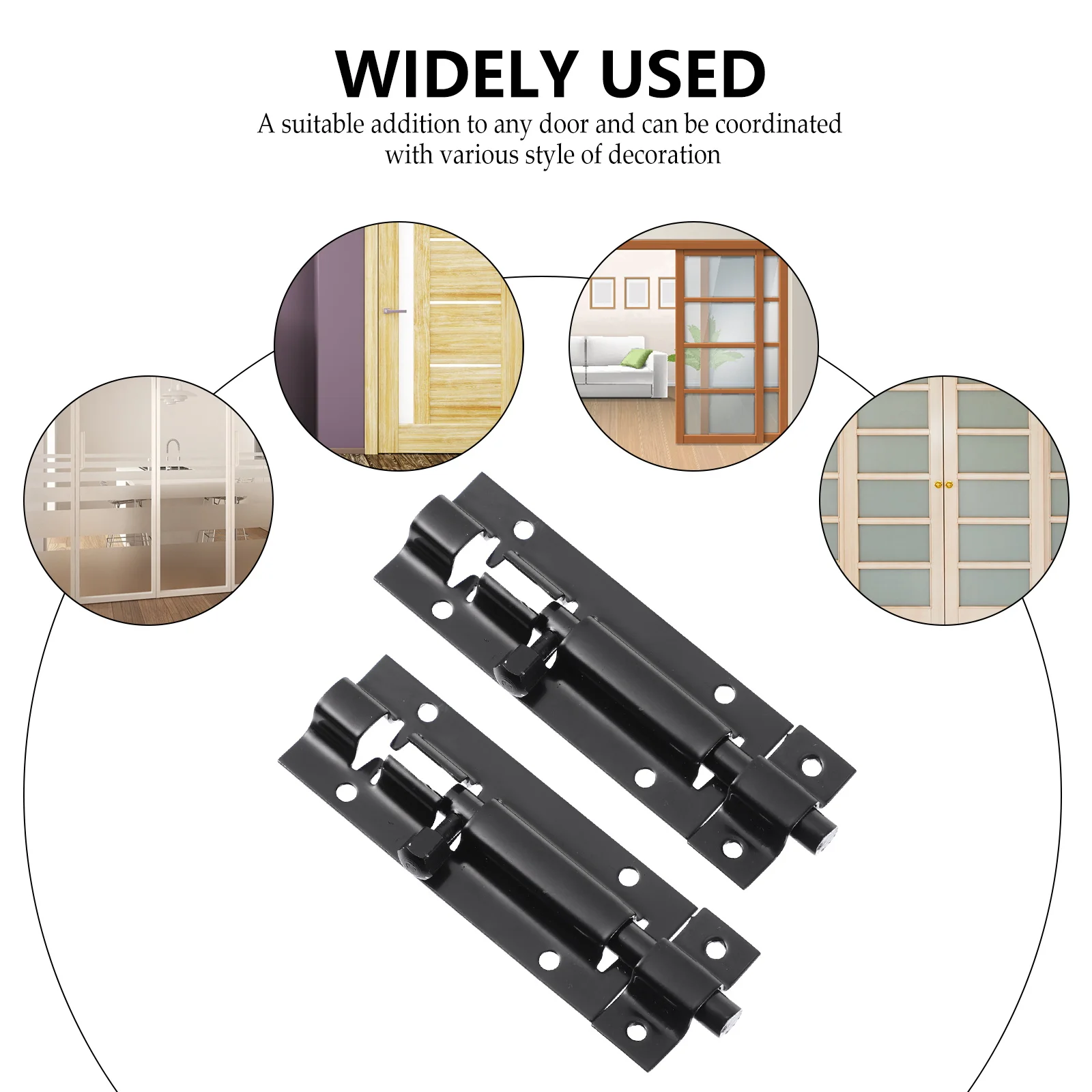 

2 Pcs Square Door Bolt Slide Latch Sliding Lock Security for Doors inside Anti Theft Buckle Metal Latches