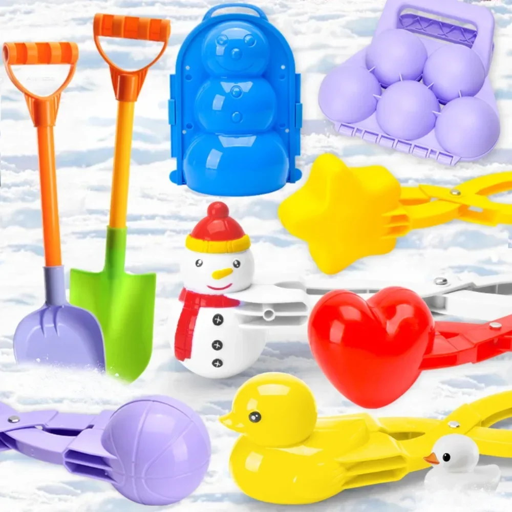 1pc Snowball Maker Clip for Kids Adult Creative Heart Snowflake Duck Shape Snow Sand Mold Tool Children\'s Winter Outdoor Toy