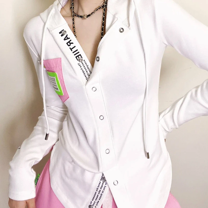 

New Spring and Autumn Clothing Style Slim Fashionable Age-reducing Pure Cotton Base Shirt Hooded Long-sleeved T-shirt for Women