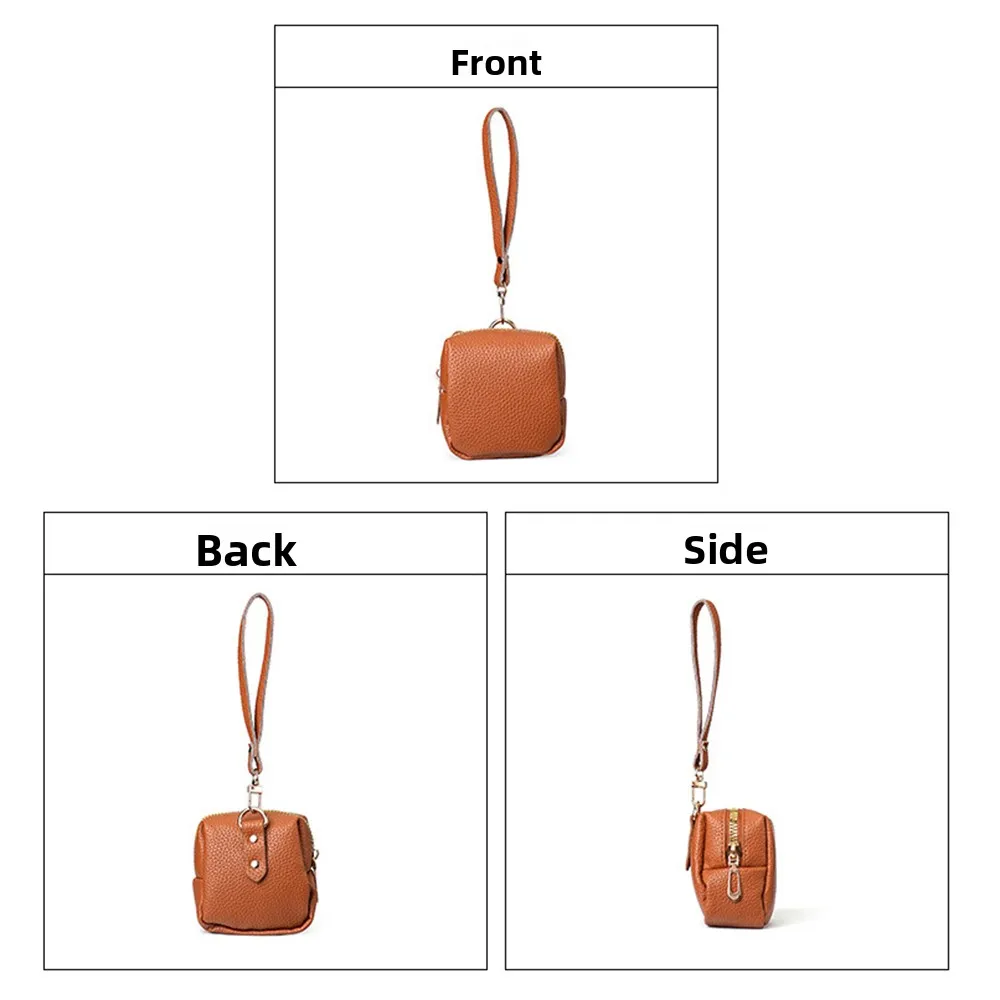 حقيبة مفاتيح سيارة جلدية ناعمة عملية فاخرة متعددة الوظائف حقيبة تخزين صغيرة منظم أحمر الشفاه محفظة صغيرة أنيقة للعملات المعدنية يوميًا #3