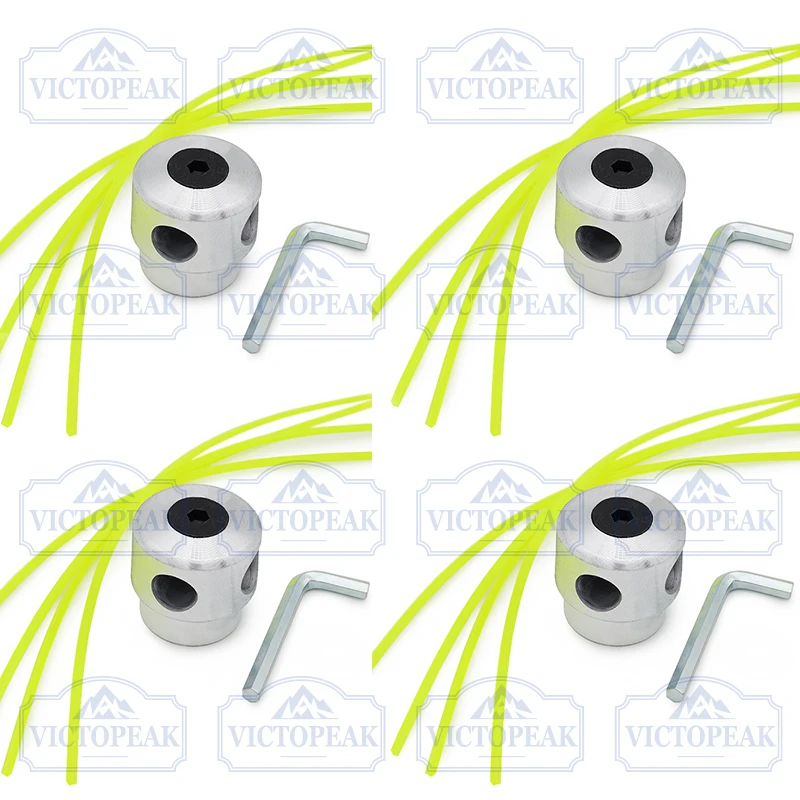 Victopeak 4Pcs M10*1.25mm Aluminum Weed Eater Head Replacement String Trimmer Head With Lines For Grass Brush Cutter Accessories