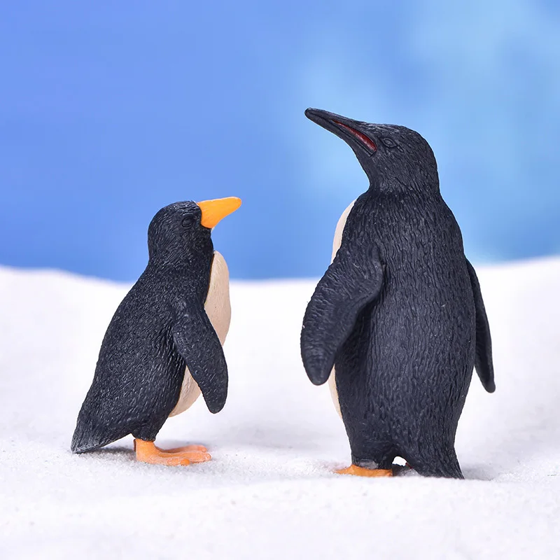 Christmas Penguin Miniature Figurine Cartoon Animal Model Cake Car Home Decoration Craft Fairy Garden Decoration Accessories