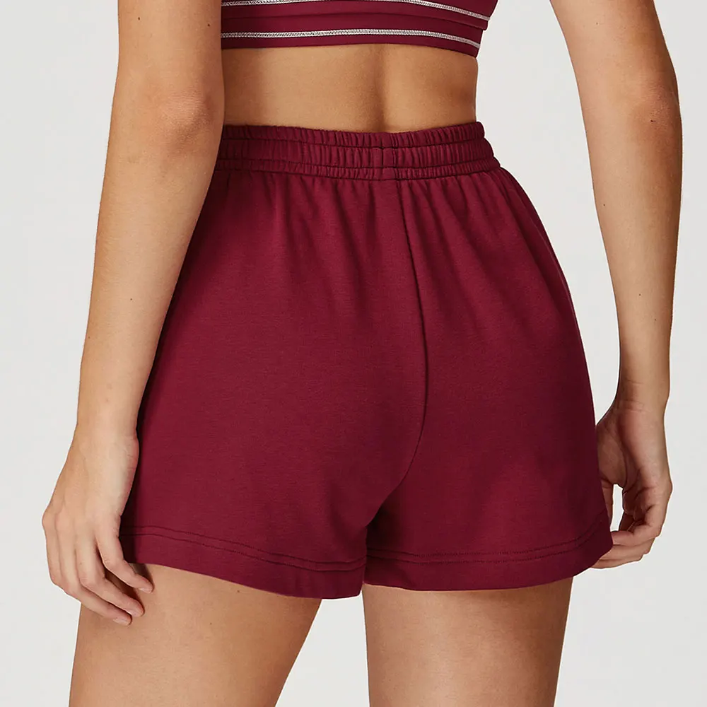 Color Blocking Sports Shorts for Women High Waisted Loose Straight Leg Pocket Sweatpants Outdoor Fitness Running Yoga Shorts