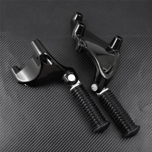 Imagen 2 del producto Reposapiés CNC negros para motocicleta, reposapiés traseros, soporte de estriberas para pasajero para Harley Sportster XL883 XL1200 XL48 2014-2021 2022