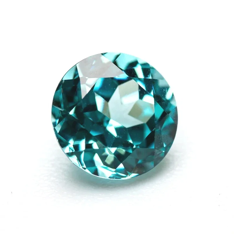 Lab Grown Paraiba ronde vorm 100% gefacetteerde geslepen Lab Grown edelsteen voor doe-het-zelf sieraden maken Materialen Selecteerbaar AGL-certificaat