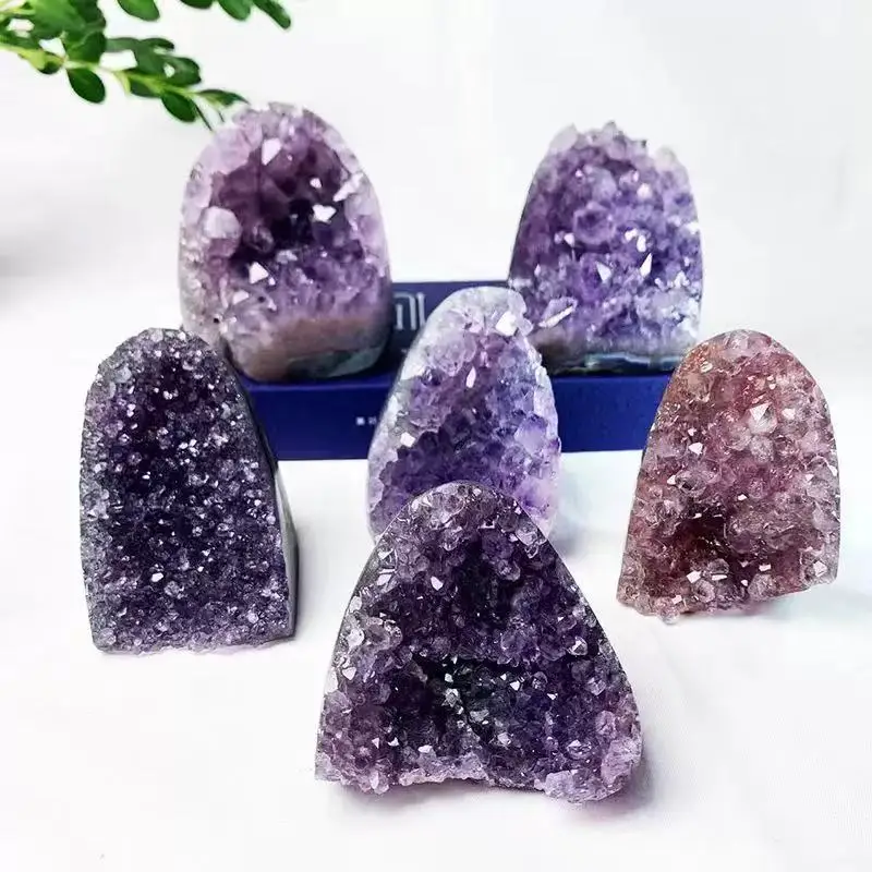 Natural Crystal Cluster Amethyst Stone Geode Raw Quartz Minerals Real Uruguay Home Decoration Spiritual Chakra Reiki