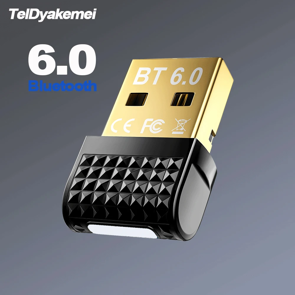 Bluetooth 6.0 Dongle USB Bluetooth 6.0 Adapter For PC Windows 11/10/8.1 Bluetooth Receiver & Transmitter for Keyboard/Mouse