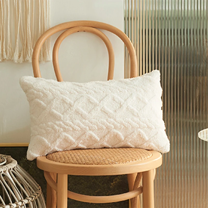 Pillowcases Plush Lumbar Pillow Cover for Indoor Sofa 30x50cm Decorative Throw Pillow Cover Boho Style Home Decor Cushion Cover