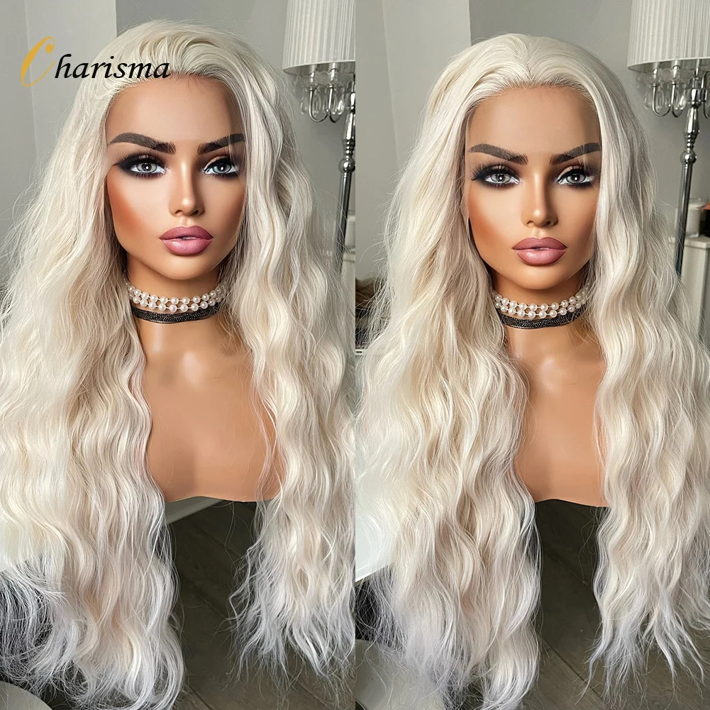 

Charisma Blonde Wig Synthetic Lace Front Wigs For Women Free Part Long Body Wave Front Lace Wig Natural Hairline Cosplay