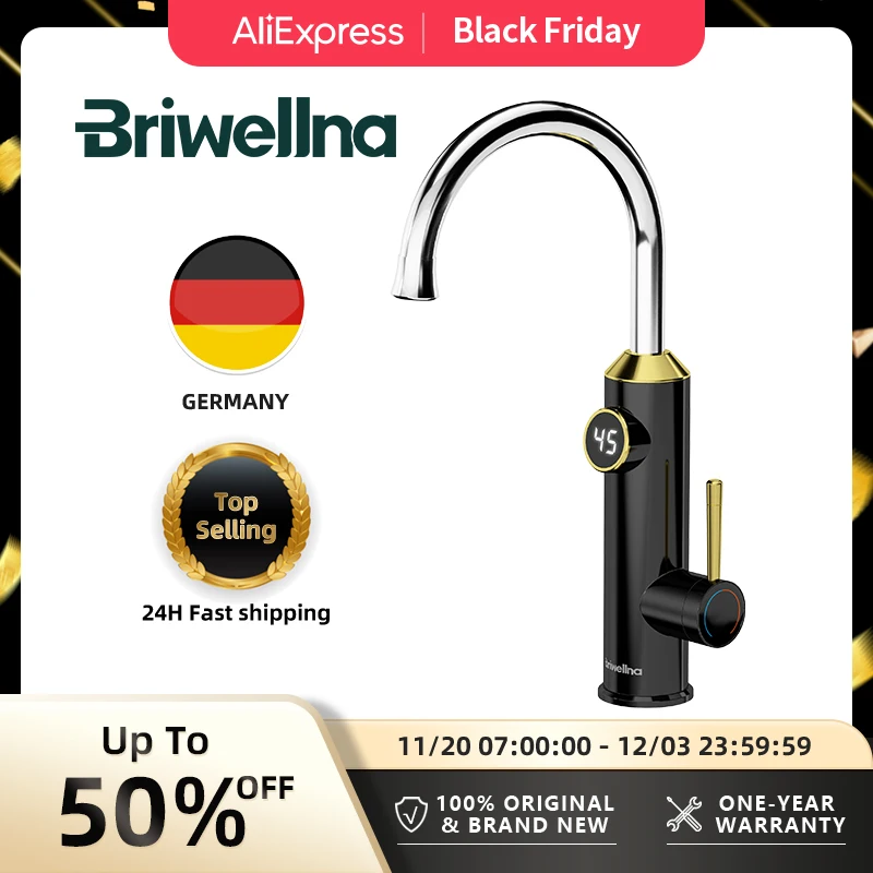 Briwellna 220V Điện Tức Thì Nước 2 Trong 1 Vòi Rửa Chậu Bếp Tankless Nước Tập Chauffe Eau Ngay Geyser