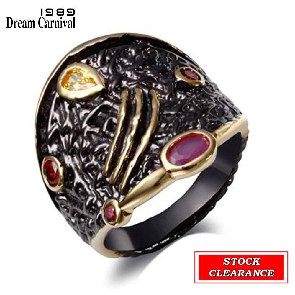 Big Bargaining Gothic Women Rings Stock Clearance Limited Size Small Quantity Black Gold Color Sale DreamCarnival1989