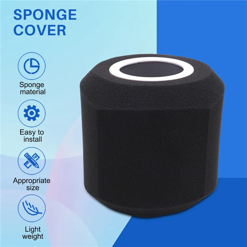 Microfone vento-filtro escudo acústico para estúdios de registro microfone espuma absorvente de som para a maioria dos microfones suporte
