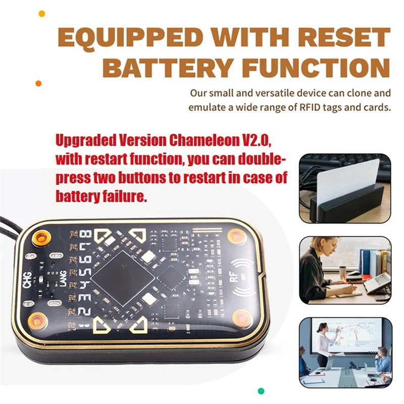 

A16Q-Chameleon Ultra V2.0 RFID Smart Chip Reader Emulator 125Khz 13.56Mhz Card Decode NFC Duplicator+3Xuid Keychain/CUID Card