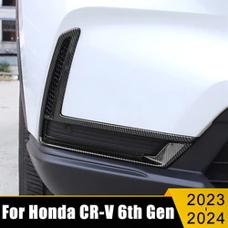 Car Accessories For Honda CR-V 6th Gen 2023 2024 2025 CRV Hybrid ABS Carbon Fiber Front Fog Lamp Frame Cover Case Trim Stickers