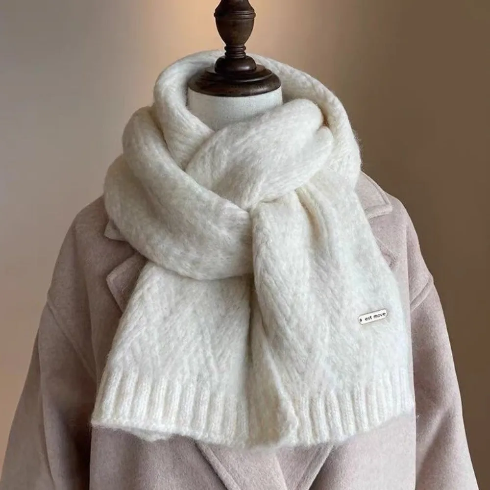 

Korean Style Thick Knit Scarf Warm Soft Muffler Winter Scarf Warm Muffler Cold Weather
