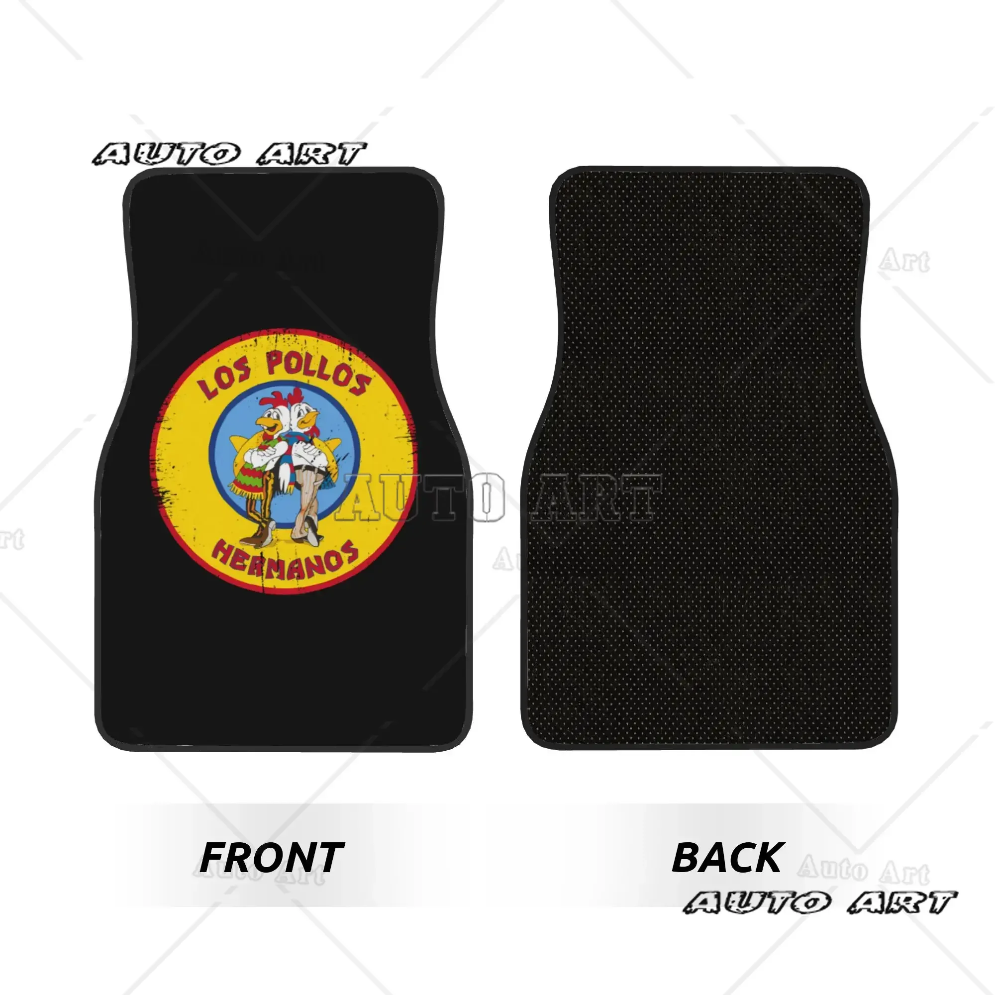 Breaking Chicken Brothers Bad Car Floor Mats of 4 Pieces Crystal Velvet Car Front Rear Carpets Foot Mats
