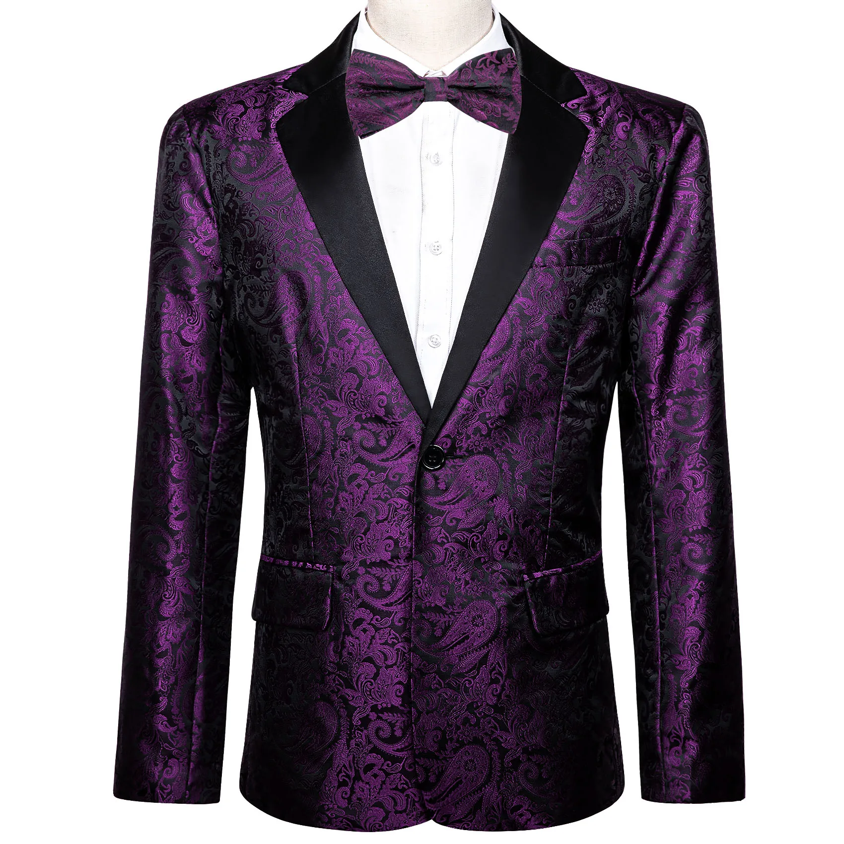 

Designer Purple Blazer Man Exquisite Male Leisure Suit Jacquard Woven Paisley Formal Tuxedo Business Wedding Barry.Wang ZZ-0103