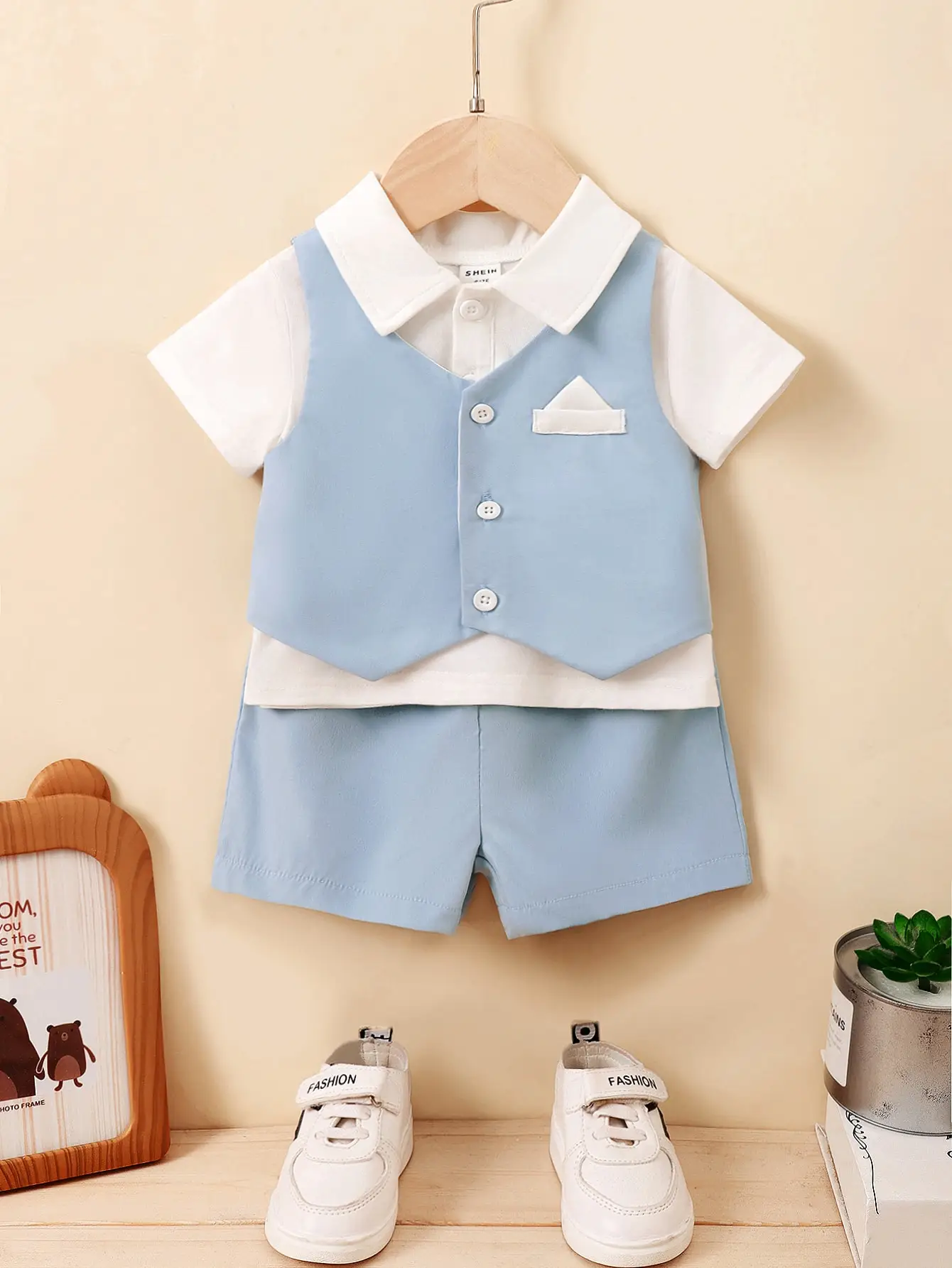 Baby summer leisure simple and refreshing breathable suit