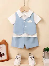 Baby summer leisure simple and refreshing breathable suit